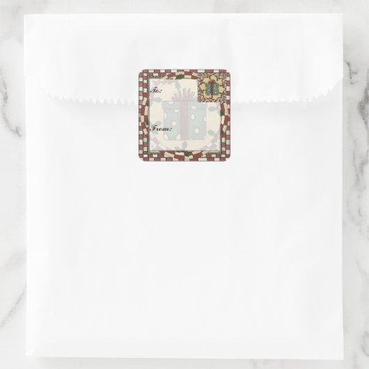 kerstcadeautje Label sticker (Tas)