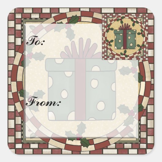 kerstcadeautje Label sticker (Voorkant)