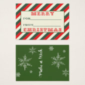  kerstcadeautje Label Visitekaartje (Voorkant /achterkant)