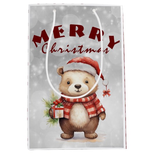 kerstcadeautje medium cadeauzakje (Voorkant)