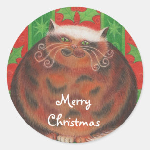 kerstcadeautje "Merry Kerstmis"-ronde sticker