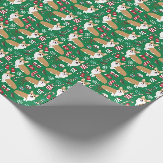 kerstcadeautje met Corgi Gift Cadeaupapier (Hoek)