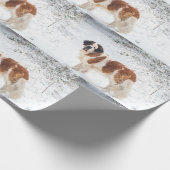 kerstcadeautje met een Bernard-hond Cadeaupapier (Hoek)