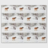 kerstcadeautje met een Bernard-hond Cadeaupapier (Vlak)