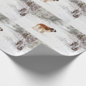 kerstcadeautje met een Bernard-hond Cadeaupapier (Hoek)