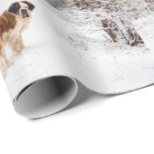 kerstcadeautje met een Bernard-hond Cadeaupapier (Rol Hoek)