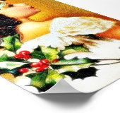 kerstcadeautje met een meisje poster (Hoek)