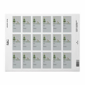 kerstcadeautje met Elf Snail-label Etiket (Full Sheet)