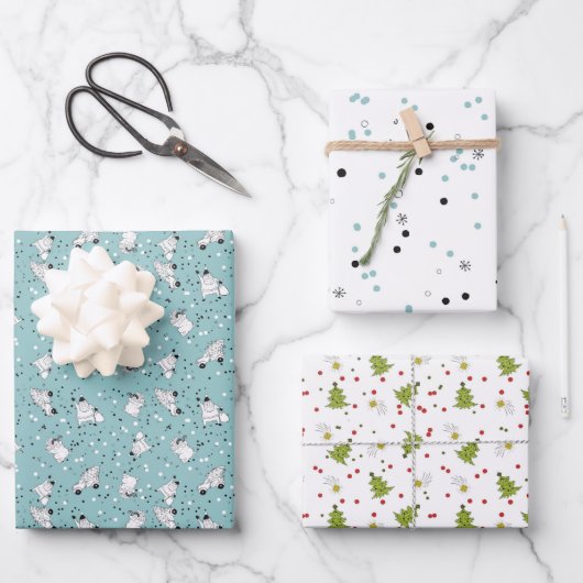 kerstcadeautje met gemengde kerstcadeautjes - Sant Inpakpapier Vel (Voorkant)