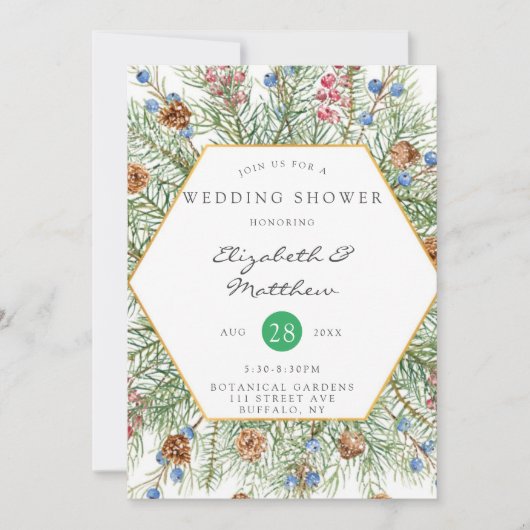 kerstcadeautje met gouden bruiloft kaart (Voorkant)