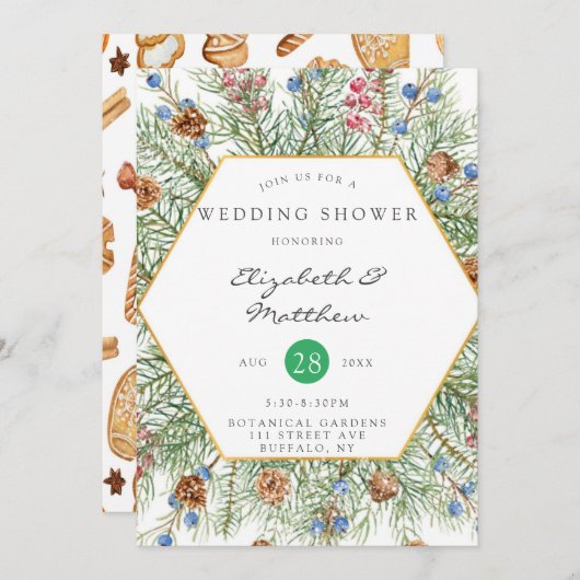 kerstcadeautje met gouden bruiloft kaart (Voorkant / Achterkant)