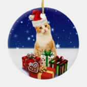 kerstcadeautje met kerstcadeau keramisch ornament (Achterkant)