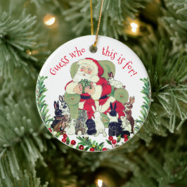 kerstcadeautje met kerstcadeautjes voor kerstmis v keramisch ornament