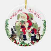 kerstcadeautje met kerstcadeautjes voor kerstmis v keramisch ornament (Voorkant)