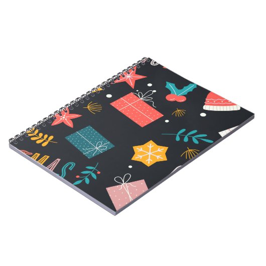 kerstcadeautje met kerstthema's Seizoen Gift Cute Notitieboek (Linkerzijde)