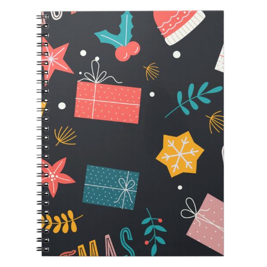 kerstcadeautje met kerstthema's Seizoen Gift Cute Notitieboek (Voorkant)