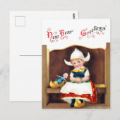 kerstcadeautje met klein Nederlands meisje Briefkaart (Voorkant / Achterkant)