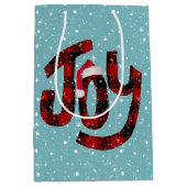 kerstcadeautje op sneeuwvlokken medium cadeauzakje (Voorkant)