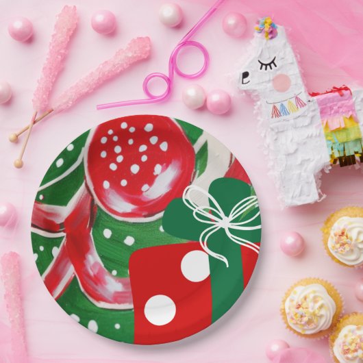 kerstcadeautje papieren bordje (Feest)