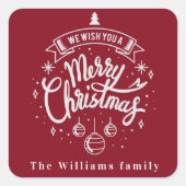 kerstcadeautje Persoonlijke feestdag Vierkante Sticker (Voorkant)