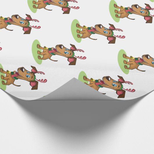 kerstcadeautje/rendierhond cadeaupapier (Hoek)
