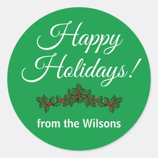 kerstcadeautje ronde sticker (Voorkant)