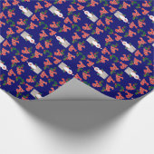 kerstcadeautje: Santas, Holly, Ho, ho, ho Cadeaupapier (Hoek)