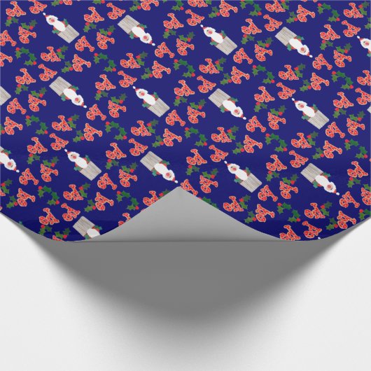 kerstcadeautje: Santas, Holly, Ho, ho, ho Cadeaupapier (Hoek)