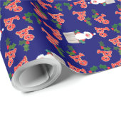 kerstcadeautje: Santas, Holly, Ho, ho, ho Cadeaupapier (Rol Hoek)