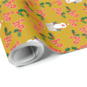 kerstcadeautje: Santas, Holly, Ho, ho, ho Cadeaupapier (Rol Hoek)