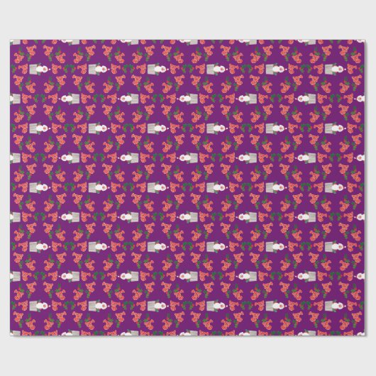 kerstcadeautje: Santas, Holly, Ho, ho, ho Cadeaupapier (Vlak)