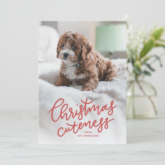 kerstcadeautje schattige feestkaartje feestdagenkaart (Staand voorkant)