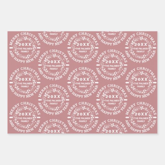 kerstcadeautje Slaapend roos met de naam Merry Ker Inpakpapier Vel (Voorkant 2)