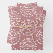 kerstcadeautje Slaapend roos met de naam Merry Ker Inpakpapier Vel (In situ)