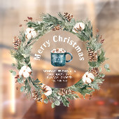 kerstcadeautje Snowflake Holiday Koffee Winkeldeco Raamsticker (Vel 2)