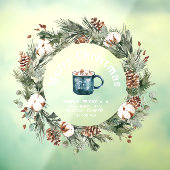 kerstcadeautje Snowflake Holiday Koffee Winkeldeco Raamsticker (Vel 3)