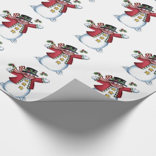 kerstcadeautje / Snowman Cadeaupapier (Hoek)