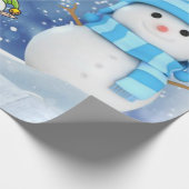 kerstcadeautje, Snowman Cadeaupapier (Hoek)