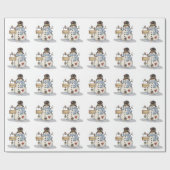 kerstcadeautje / Snowman Cadeaupapier (Vlak)