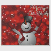 kerstcadeautje, Snowman Cadeaupapier (Vlak)