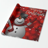 kerstcadeautje, Snowman Cadeaupapier (Uitgerold)