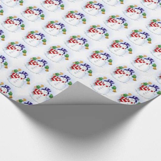 kerstcadeautje / Snowmen Cadeaupapier (Hoek)