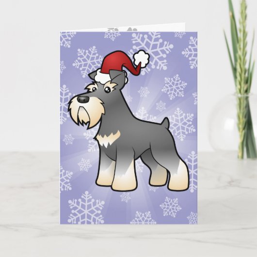 kerstcadeautje/standaard/miniatuur Schnauzer Feestdagen Kaart (Voorkant)