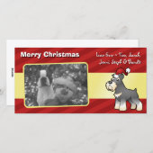 kerstcadeautje/standaard/miniatuur Schnauzer Feestdagenkaart (Voorkant / Achterkant)