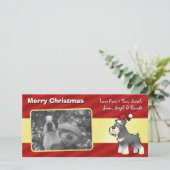 kerstcadeautje/standaard/miniatuur Schnauzer Feestdagenkaart (Staand voorkant)
