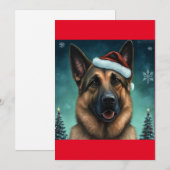 kerstcadeautje T-Shi: Shepard/Alsatian dog Feestdagenkaart (Voorkant / Achterkant)
