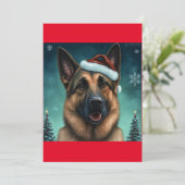 kerstcadeautje T-Shi: Shepard/Alsatian dog Feestdagenkaart (Staand voorkant)