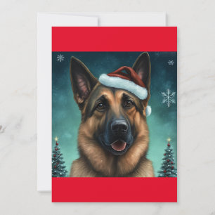 kerstcadeautje T-Shi: Shepard/Alsatian dog Feestdagenkaart