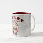 kerstcadeautje tweekleurige koffiemok (Voorkant rechts)