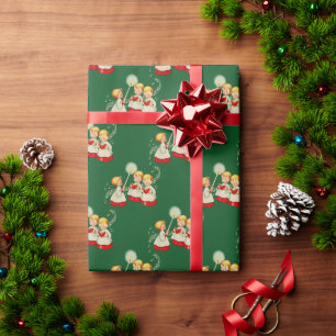 kerstcadeautje uit de jaren 1950 - Choir Children Cadeaupapier